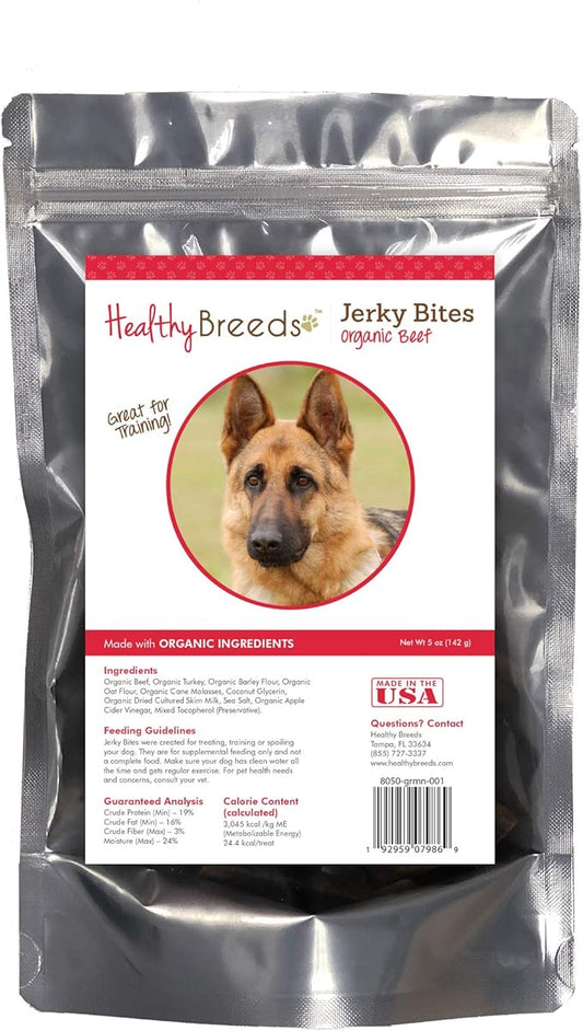 Healthy Breeds German Shepherd Jerky Bites Beef Recipe Dog Treats 5 oz