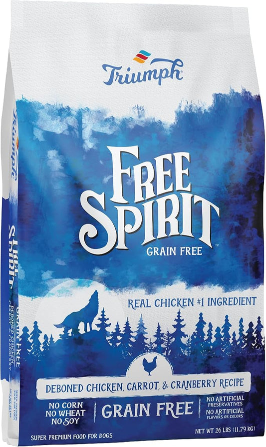 Triumph Free Spirit Deboned Chicken, Sweet Potato, & Berry Recipe Dry Dog Food, 26 LB