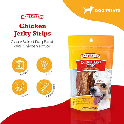 Beefeaters Chicken Jerky Strips Dog Treat, 1.65oz, Case of 12
