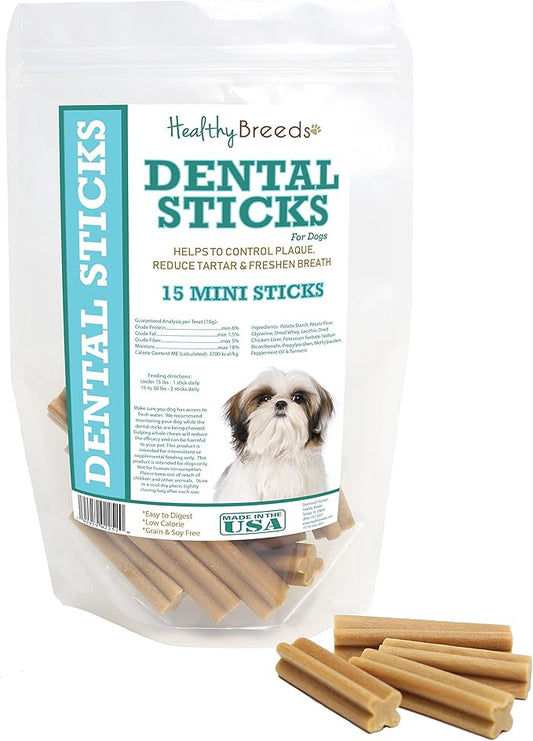 Healthy Breeds Shih Tzu Dental Sticks Minis 15 Count