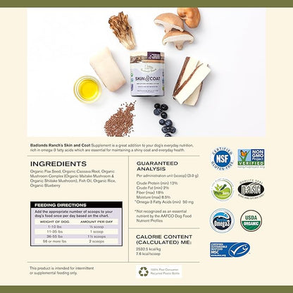 by Katherine Heigl- Skin & Coat Canine Supplement w/Omega-3 Fatty Acids, Organic ingredients, Antioxidant Topper, Nourish Coat &Paws, Joint, Support Shiny Coat &Healthy Skin (30 scoops)