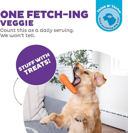 Outward Hound Foodies Carrot Treat-Dispensing Dog Chew Toy, Orange