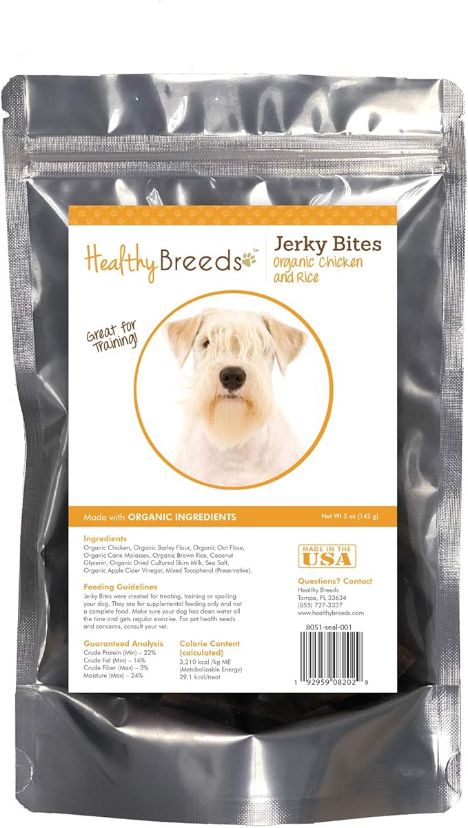 Healthy Breeds Sealyham Terrier Jerky Bites Chicken & Rice Recipe Dog Treats 5 oz