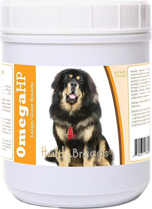 Healthy Breeds Tibetan Mastiff Omega HP Fatty Acid Skin and Coat Support Soft Chews 90 Count