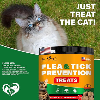 Flea and Tick Prevention Chewable Pills for Dogs and Cats - Revolution Oral Flea Treatment for Pets - Pest Control & Natural Defense - Chewables Small Tablets Made in USA (Chicken (for Cats))