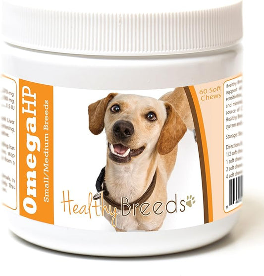 Healthy Breeds Chiweenie Omega HP Fatty Acid Skin and Coat Support Soft Chews 60 Count