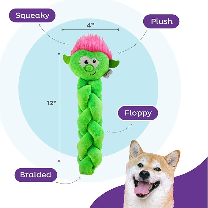 Outward Hound Nina Ottosson Twistiez Interactive Plush Dog Puzzle Dog Enrichment Toys Dog Treat Puzzle, Plush, Small, Green