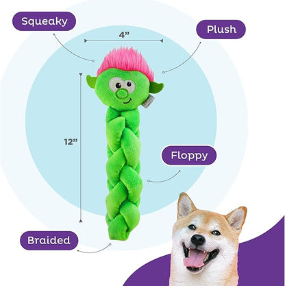 Outward Hound Nina Ottosson Twistiez Interactive Plush Dog Puzzle Dog Enrichment Toys Dog Treat Puzzle, Plush, Small, Green