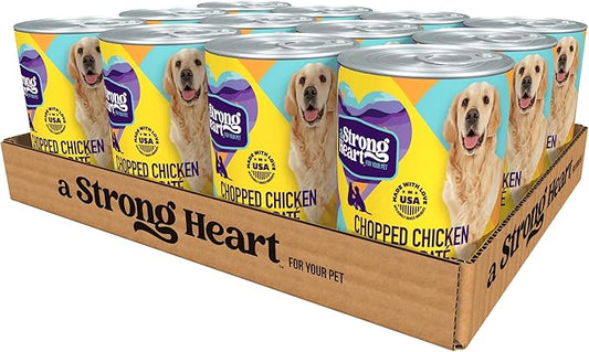 A Strong Heart Wet Dog Food, Chopped Chicken Dinner - 13.2 oz Cans (Pack of 12), Made in The USA with Real Chicken