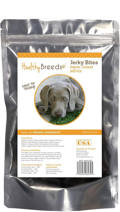 Healthy Breeds Weimaraner Jerky Bites Chicken & Rice Recipe Dog Treats 5 oz