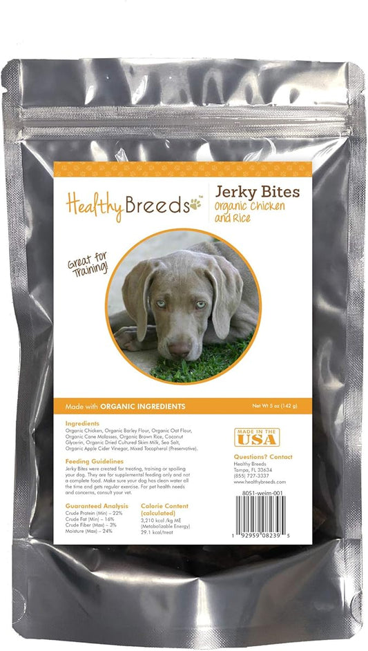 Healthy Breeds Weimaraner Jerky Bites Chicken & Rice Recipe Dog Treats 5 oz