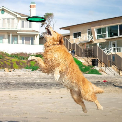 Hyper Pet Flippy Flopper Dog Frisbee Interactive Dog Toys [Flying Disc Dog Fetch Toy – Floats in Water & Safe on Teeth] (Colors Will Vary), Multicolor, 9"