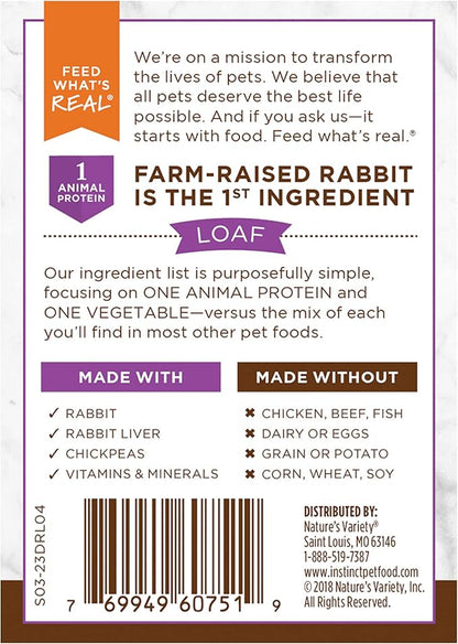 Instinct Limited Ingredient Diet Grain Free Real Rabbit Recipe Natural Wet Canned Dog Food, 13.2 Ounce (Pack of 6)