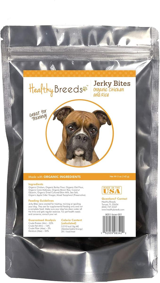 Healthy Breeds Boxer Jerky Bites Chicken & Rice Recipe Dog Treats 5 oz