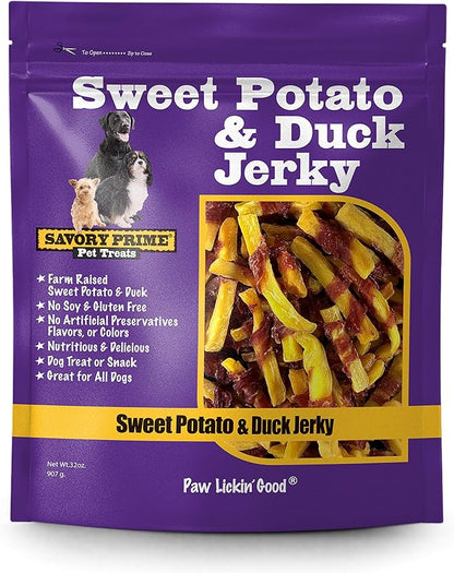 Savory Prime Sweet Potato & Duck Jerky 32 oz.