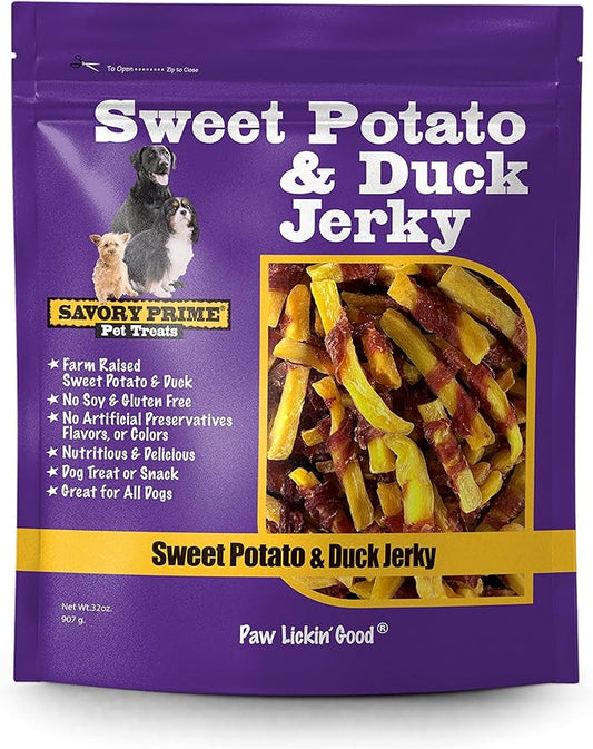 Savory Prime Sweet Potato & Duck Jerky 32 oz.
