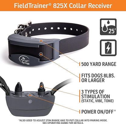SportDOG Brand SportHunter 825X Remote Trainer with Additional Shock Collar - Train 2 Dogs - 1/2 Mile Range - Dog E-Collar with Static, Vibrate, and Tone