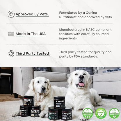 Doggie Greens - Natural Dog Vitamins & Probiotics for Dogs. No Messy Powder. includes Spirulina, Kelp & Antioxidant Berry Mix. 6-in-1 Dog Supplements & Vitamins Chews. Super Greens for Dogs.
