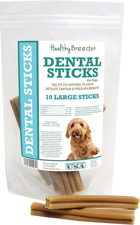 Healthy Breeds Goldendoodle Dental Sticks Large 10 Count