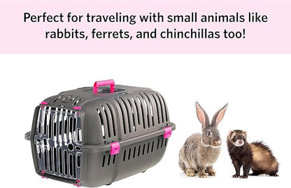 Ferplast Jet Pet Carrier: Value Dog Carrier Suitable for Toy Dog Breeds & Small Cats, Assembled Dimensions: 12.6L x 18.5W x 11.42H inches, Fuchsia