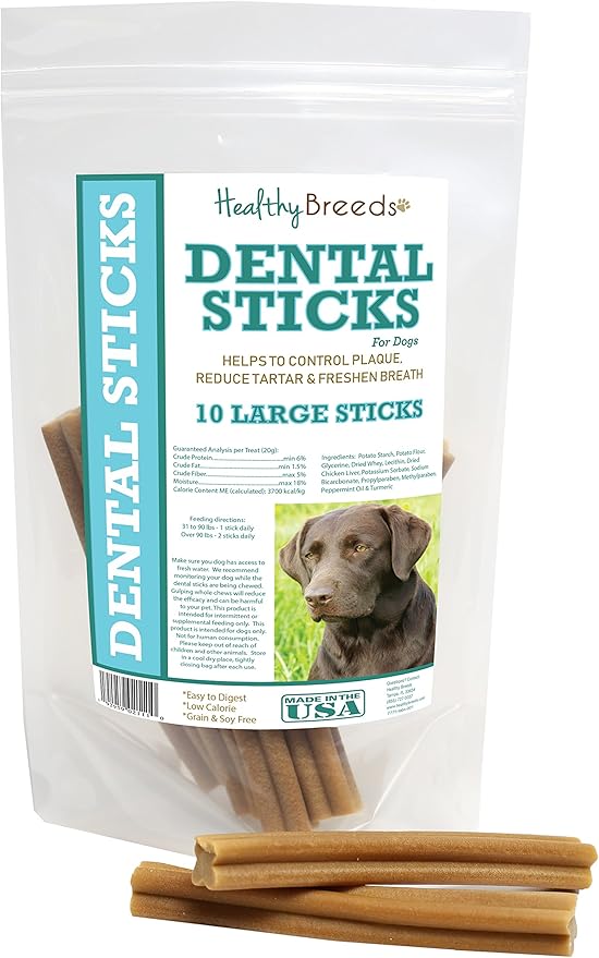 Healthy Breeds Labrador Retriever Dental Sticks Large 10 Count