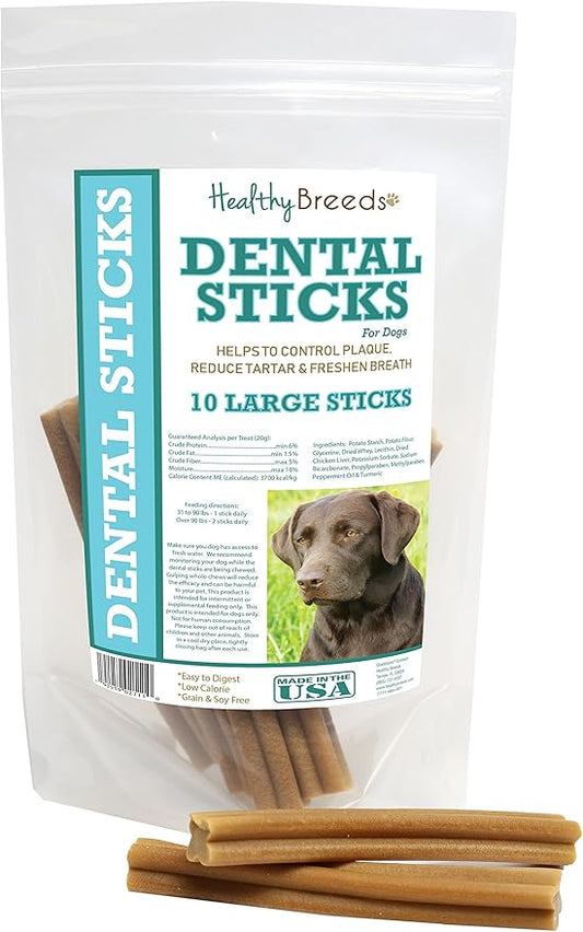 Healthy Breeds Labrador Retriever Dental Sticks Large 10 Count