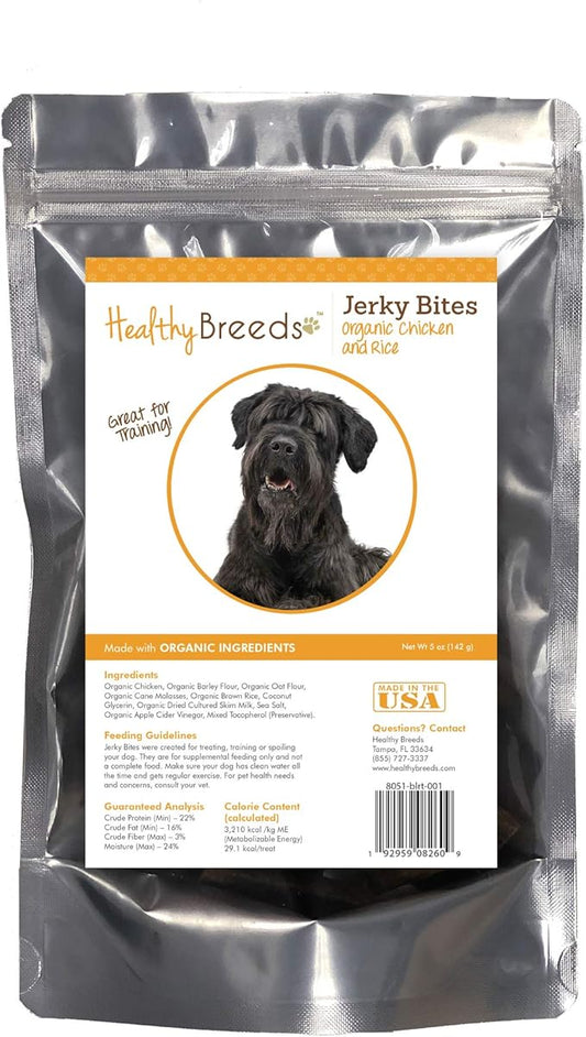 Healthy Breeds Black Russian Terrier Jerky Bites Chicken & Rice Recipe Dog Treats 5 oz