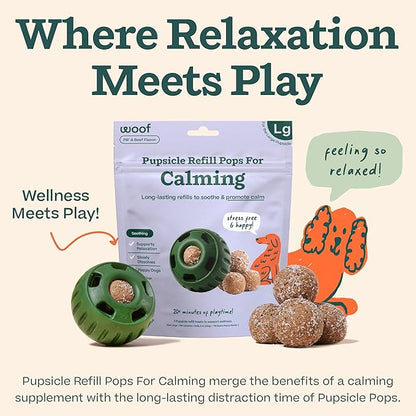 WOOF Pupsicle Refill Pops for Calming - Calming Dog Treats - Long-Lasting Refills for The Pupsicle Toy to Promote Calm - Magnesium for Dogs- Large Pops - 7 count