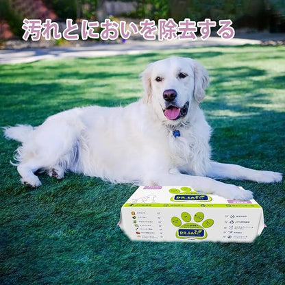 DR.EASY Odor Remover Pet Grooming Wipes 100Ct Lavender Plant Based ingredients for Paws,Body,nose &Bum cleaning,Remove dirt,dander & excess hair with soft and thick wipes,No Artificial Fragrance