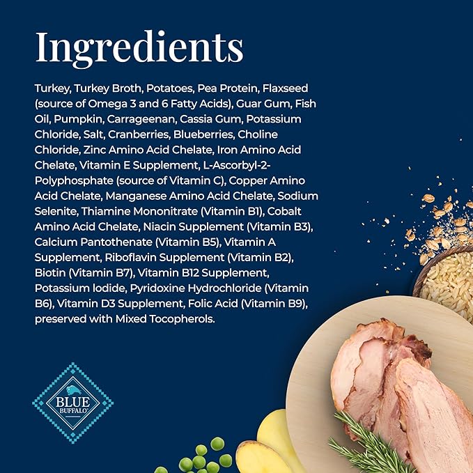 Blue Buffalo Basics Grain-Free Wet Dog Food for Small Breed Adult Dogs, Limited Ingredient Diet, Turkey Recipe, 3.5-oz. Cup