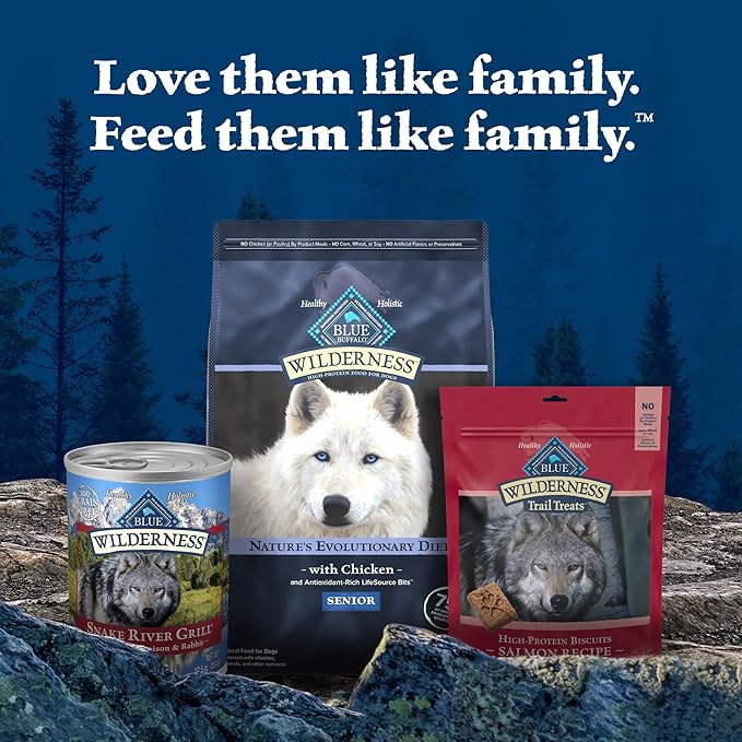 Blue Buffalo Wilderness Snake River Grill High Protein, Natural Wet Dog Food, Trout, Venison & Rabbit 12.5-oz cans (Pack of 12)