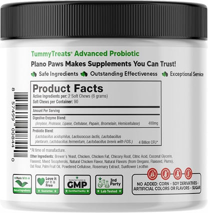 Probiotics for Dogs All Ages - Dog Probiotics for Digestive Health - Digestive Enzymes for Gut Flora, Diarrhea & Bowel Support - Gut Health Support Prebiotics for Dogs - 90 Probiotic Chews for Dogs