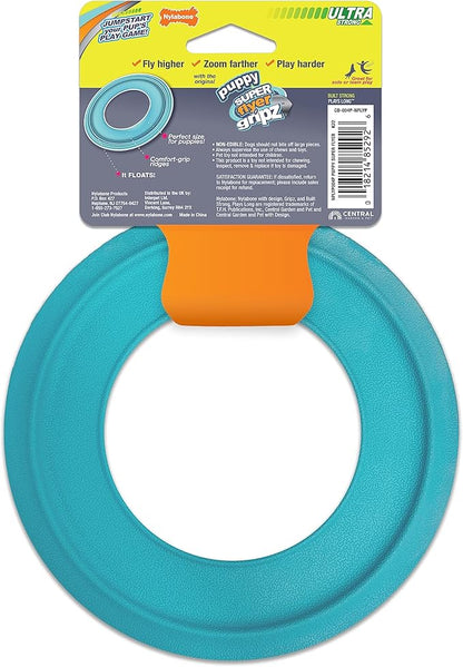 Nylabone Power Play Puppy Super Flyer Gripz Disc for Dogs - Interactive Puppy Enrichment Toys - Puppy Must Haves (1 Count)