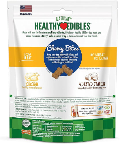 Nylabone Healthy Edibles Chewy Bites Dog Training Treats Chicken 6 oz.