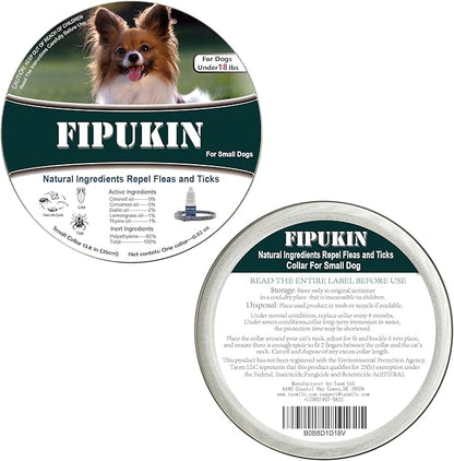 Natural Ingredients Flea Repellent Collar for Small Dogs,Safe and Effective Flea and Tick Repellent, Waterproof,8 Months Protection,Free Comb and Tick Scoop,Flea Repellent Drops,13.8 Inches,1-Pack