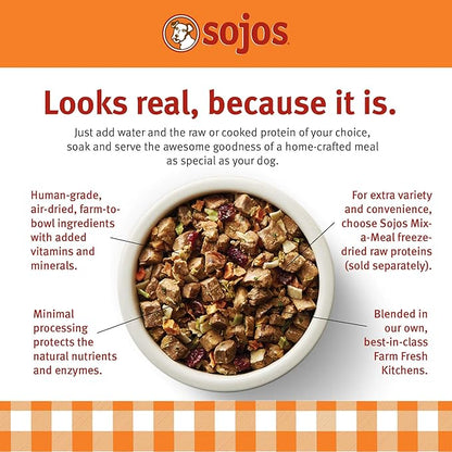 Sojos Mix-A-Meal Fruit & Veggie Pre-Mix Grain-Free Dog Food, 8 Pound Bag