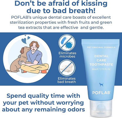 Pet Dental Care Toothpaste - Dog Oral Health Toothpaste - Removes Plaque & Tartar Build-Up - Enamel-Safe Cat Toothpaste - Eliminates Bad Breath