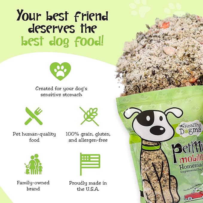 Healthy Dogma - PetMix Dehydrated Dog Food for Allergies, Joint Support & Mobility - Grain Free, Raw, Homemade Dog Food (Mobility, 10 lbs)