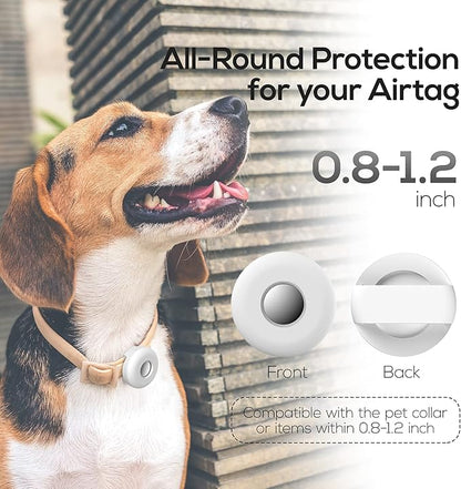 Dog Collar Holder for AirTag, 2 Pack Silicone Pet Collar Case for Apple Airtags, Anti-Lost Airtag Dog Collar Holder GPS Tracker Compatible with Cat Dog Collars Charms Harness & Backpack Accessories