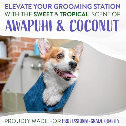 TropiClean Awapuhi Coconut Whitening Dog Shampoo for White Coats & All Coat Types | Natural Pet Shampoo Derived from Natural Ingredients | Cat Friendly | Made in the USA | 1 gal.
