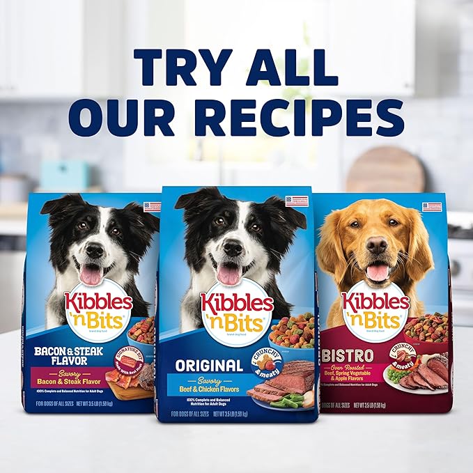 Kibbles 'n Bits Savory Bacon & Steak Flavor Dry Dog Food, 3.5 lb. Bag