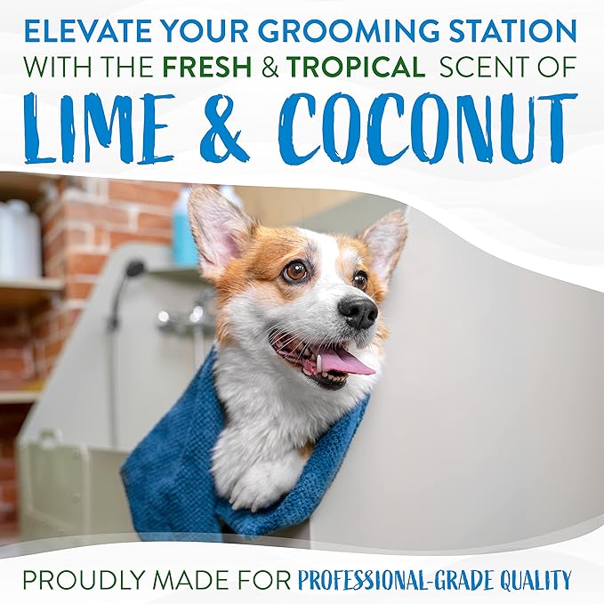 TropiClean Lime & Coconut Deshedding Dog Shampoo for Shedding Control | Natural Pet Shampoo Derived from Natural Ingredients | Cat Friendly | Made in The USA | 1 gal.
