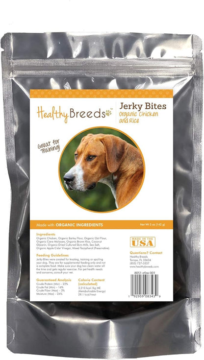Healthy Breeds English Foxhound Jerky Bites Chicken & Rice Recipe Dog Treats 5 oz