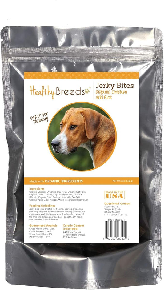 Healthy Breeds English Foxhound Jerky Bites Chicken & Rice Recipe Dog Treats 5 oz