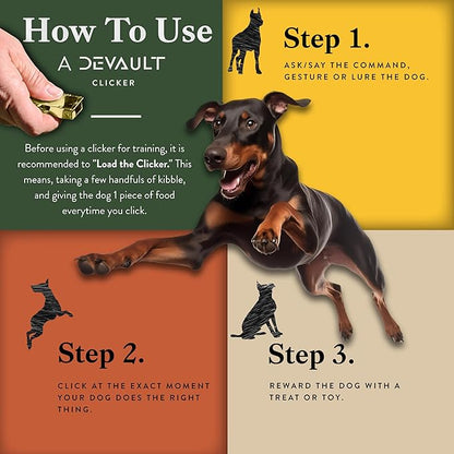 3-Pack Dog Clicker (Silver, Gold, Black) - Clickers for Pet Training – Easy-to-Carry Dog Training & Behavior Aids - Teach Your Dog Tricks or Reward His Behavior