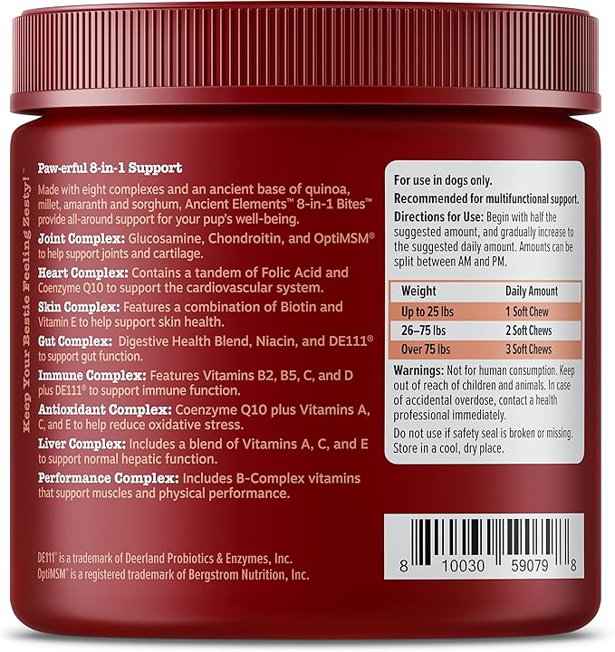 Zesty Paws Multivitamin Treats for Dogs - Glucosamine Chondroitin for Joint Support + Digestive Enzymes & Probiotics - Grain Free Dog Vitamin for Skin & Coat + Immune Health - AE - 90 Count