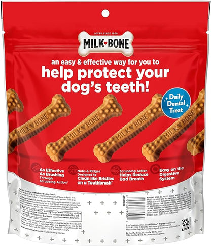 Milk-Bone Original Brushing Chews, 25 Small/Medium Daily Dental Dog Treats Scrubbing Action Helps Clean Teeth