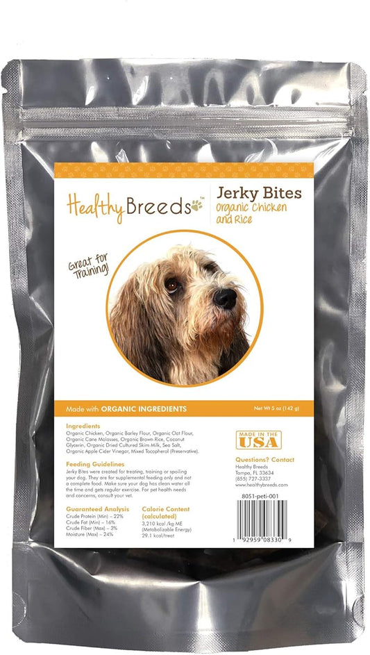 Healthy Breeds Petits Bassets Griffons Vendeen Jerky Bites Chicken & Rice Recipe Dog Treats 5 oz