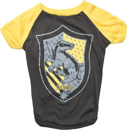 Harry Potter Hufflepuff Pet T-Shirt in Size Extra Small | XS Dog T-Shirt, Harry Potter Dog Shirt | Harry Potter Dog Apparel & Accessories for Hogwarts Houses, Hufflepuff, (FF18873),Yellow