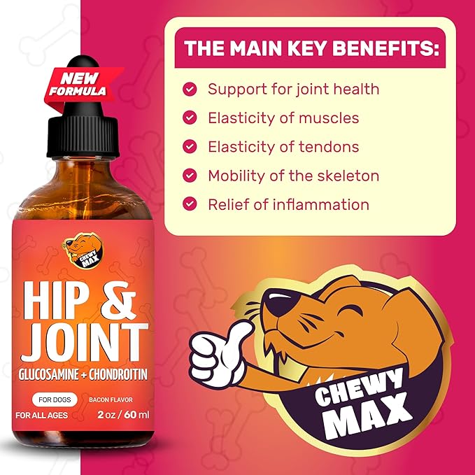 Liquid Dog Joint and Hip Supplement | Glucosamine for Dogs | Hip and Joint for Dogs | Dog Hip and Joint Supplement | Dog Joint Supplement | 2 Oz